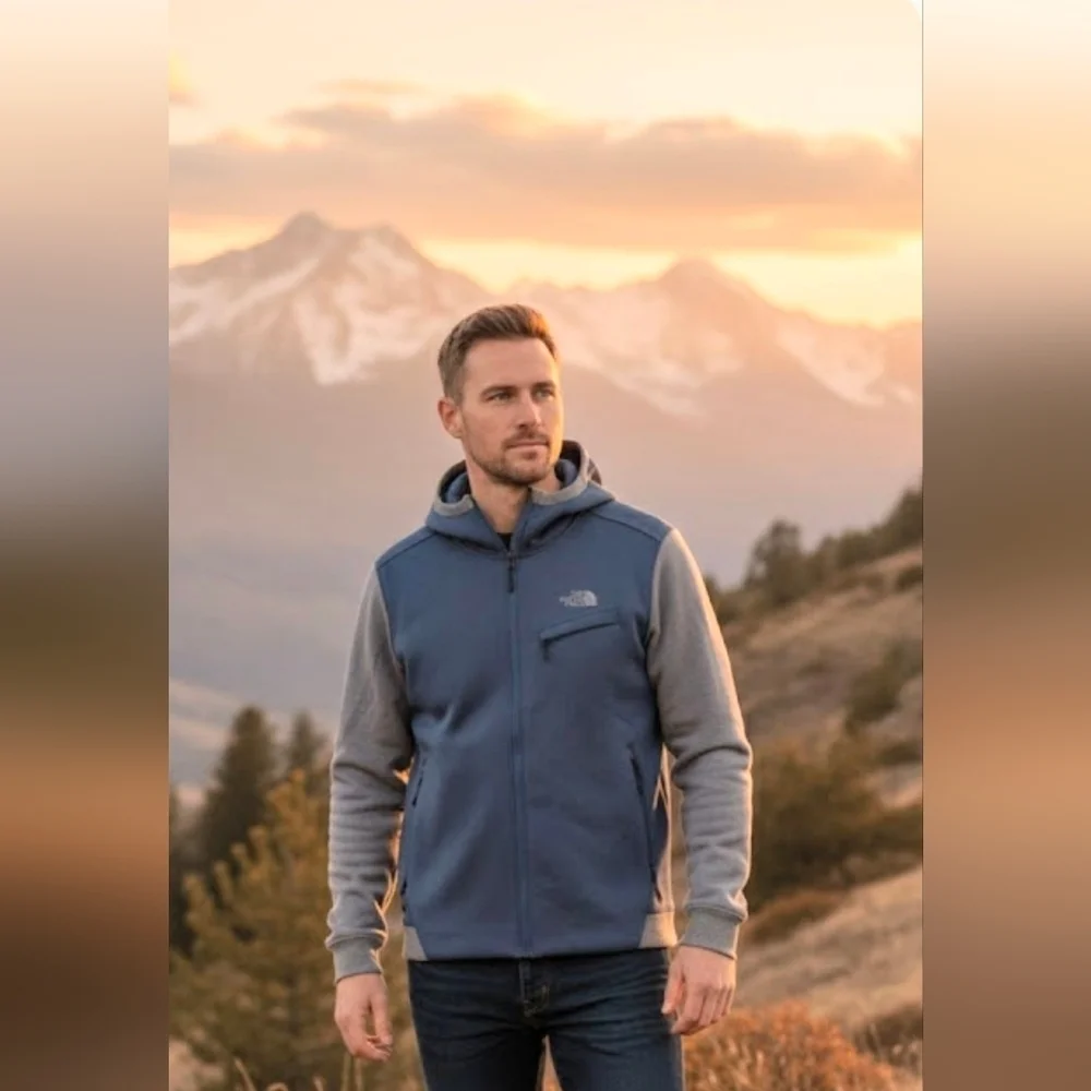 North Face Hoodie Jacket Deep Pockets Front Full Zip Up Sz XL